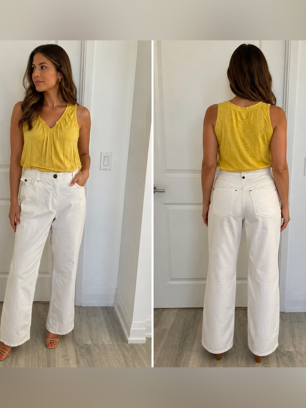 Bootcut twill pants.